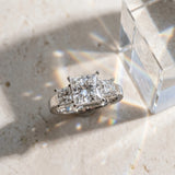White gold Three-Stone Princess Cut Solitaire Ring with Prong Setting_41