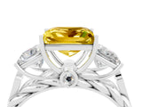 White gold Three-Stone Princess Cut Yellow Sapphire Braided Band Ring with Four-Prong Setting_40