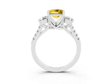 White gold Three-Stone Princess Cut Yellow Sapphire Pavé Band with Four-Prong Setting_27