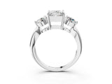White gold Three-Stone Princess Diamond Channel Set Engagement Ring with Prong Setting_18