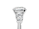 White gold Three-Stone Princess Diamond Ring with Pear Side Stones in Four-Prong Setting_89