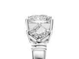 White gold Three-Stone Princess and Princess Cut Diamond Ring with Channel Band and Four-Prong Setting_33
