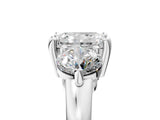 White gold Three-Stone Radiant Brilliant Cut Solitaire Ring with Prong Setting on a Classic Band 5