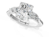 White gold Three-Stone Radiant Cut Brilliant Diamond Solitaire Ring with Tapered Band and Four-Prong Setting_14