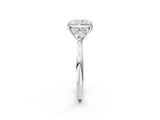 White gold Three-Stone Radiant Cut Brilliant Diamond Solitaire Ring with Tapered Band and Four-Prong Setting_15