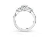 White gold Three-Stone Radiant Cut Brilliant Diamond Solitaire Ring with Tapered Band and Four-Prong Setting_16