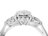 White gold Three-Stone Radiant Cut Brilliant Diamond Solitaire Ring with Tapered Band and Four-Prong Setting_17