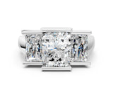 White gold Three Stone Radiant Cut Cut Channel Set Diamond Ring_146