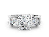 White gold Three-Stone Radiant Cut Cut Classic Band Prong Setting Ring_7