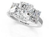 White gold Three-Stone Radiant Cut Cut Diamond Engagement Ring with Flat Band and Four-Prong Setting_174