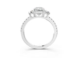White gold Three-Stone Radiant Cut Cut Diamond Pavé Band with Prong Setting_22