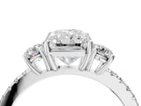 White gold Three-Stone Radiant Cut Cut Diamond Pavé Band with Prong Setting_23