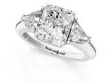 White gold Three-Stone Radiant Cut Cut Diamond Ring with Trillion Side Stones and Four-Prong Setting_16