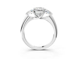 White gold Three-Stone Radiant Cut Cut Diamond Ring with Trillion Side Stones and Four-Prong Setting_18