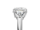 White gold Three-Stone Radiant Cut Cut Diamond Ring with Trillion Side Stones and Four-Prong Setting_20