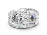 White gold Three-Stone Radiant Cut Cut Diamond Split Shank Prong Set Ring_19