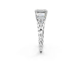 White gold Three-Stone Radiant Cut Diamond Braided Band Ring with Four-Prong Setting_140