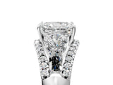 White gold Three-Stone Radiant Cut Diamond Engagement Ring with Pave Band and Prong Setting_11