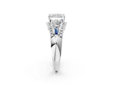 White gold Three-Stone Radiant Cut Diamond Engagement Ring with Pave Band and Prong Setting_8