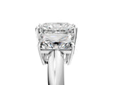 White gold Three-Stone Radiant Cut Diamond Engagement Ring with Prong Setting on a White Gold Band_11