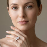 White gold Three-Stone Radiant Cut Diamond Engagement Ring with Prong Setting on a White Gold Band_19