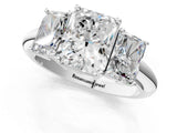 White gold Three-Stone Radiant Cut Diamond Engagement Ring with Prong Setting on a White Gold Band_39