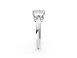 White gold Three-Stone Radiant Cut Diamond Engagement Ring with Prong Setting on a White Gold Band_40