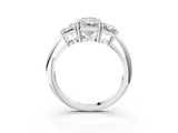White gold Three-Stone Radiant Cut Diamond Engagement Ring with Prong Setting on a White Gold Band_41