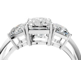 White gold Three-Stone Radiant Cut Diamond Engagement Ring with Prong Setting on a White Gold Band_42