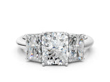 White gold Three-Stone Radiant Cut Diamond Engagement Ring with Prong Setting on a White Gold Band_6