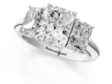 White gold Three-Stone Radiant Cut Diamond Engagement Ring with Prong Setting on a White Gold Band_7