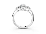 White gold Three-Stone Radiant Cut Diamond Engagement Ring with Prong Setting on a White Gold Band_9