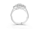 White gold Three-Stone Radiant Cut Diamond Engagement Ring with Prong Setting_10