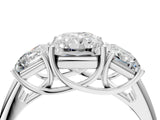 White gold Three-Stone Radiant Cut Diamond Engagement Ring with Prong Setting_11