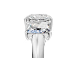 White gold Three-Stone Radiant Cut Diamond Engagement Ring with Prong Setting_12