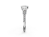 White gold Three-Stone Radiant Cut Diamond Pavé Band with Four-Prong Setting_65