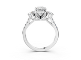 White gold Three-Stone Radiant Cut Diamond Pavé Band with Four-Prong Setting_66