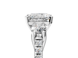 White gold Three-Stone Radiant Cut Diamond Pavé Band with Four-Prong Setting_68