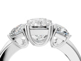 White gold Three-Stone Radiant Cut Diamond Ring with Channel Set Band and Four-Prong Setting_118