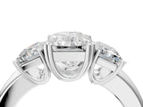 White gold Three-Stone Radiant Cut Diamond Ring with Channel Set Band and Four-Prong Setting_124