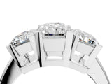 White gold Three-Stone Radiant Cut Diamond Ring with Channel Set Band and Four-Prong Setting_30