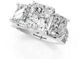White gold Three-Stone Radiant Cut Diamond Ring with Channel-Set Band and Four-Prong Setting_77
