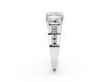 White gold Three-Stone Radiant Cut Diamond Ring with Channel-Set Band and Four-Prong Setting_80