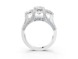 White gold Three-Stone Radiant Cut Diamond Ring with Channel-Set Band and Four-Prong Setting_81