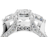 White gold Three-Stone Radiant Cut Diamond Ring with Channel-Set Band and Four-Prong Setting_82