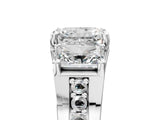 White gold Three-Stone Radiant Cut Diamond Ring with Channel-Set Band and Four-Prong Setting_83