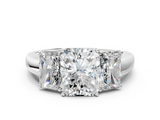 White gold Three-Stone Radiant Cut Diamond Ring with Channel-Set Band and Four-Prong Setting_84