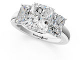 White gold Three-Stone Radiant Cut Diamond Ring with Channel-Set Band and Four-Prong Setting_85