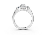White gold Three-Stone Radiant Cut Diamond Ring with Channel-Set Band and Four-Prong Setting_87