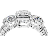White gold Three-Stone Radiant Cut Diamond Ring with Channel-Set Band and Prong Setting_10
